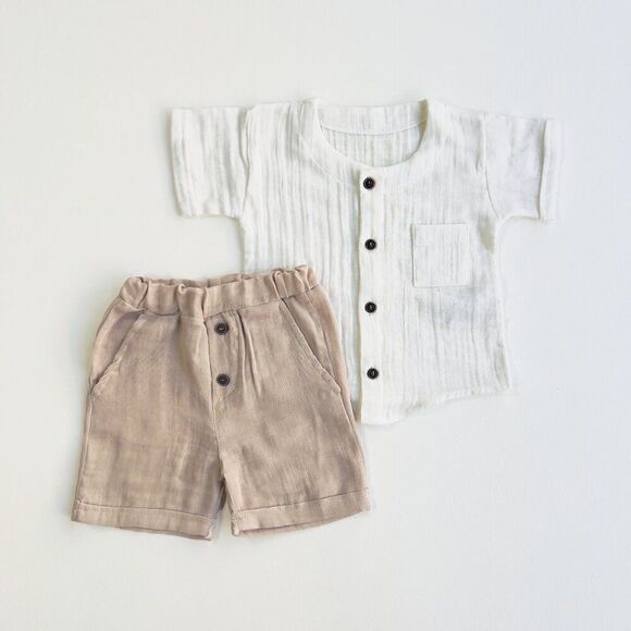 New Boys Muslin Cotton Set - Picture 1 of 4